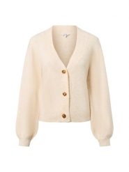 MbyM Kardigan - Molenda Kobiety beżowy|biały, M. Białe swetry mbyM, m, bez wzorów, z dzianiny, eleganckie, bez ramiączek. Za 279.95 zł.