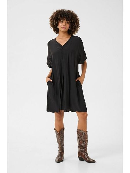 CULTURE Sukienka "Calina" w kolorze czarnym rozmiar: S. Czarne sukienki Culture, s, bez wzorów, bez kołnierzyka, bez ramiączek, mini. Za 114.44 zł.