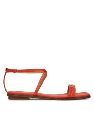 MICHAEL Michael Kors Sandały Lena 40S5LEFS1L Pomarańczowy. Brązowe sandały MICHAEL Michael Kors, bez wzorów, ze lnu, bez obcasa, na płaskiej podeszwie, bez zapięcia. Za 419.99 zł.