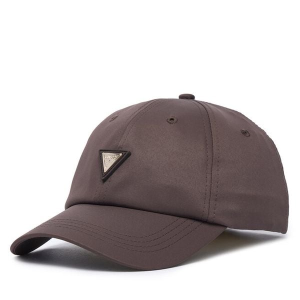 Czapka z daszkiem Guess. Brązowe czapki z daszkiem Guess, z aplikacjami. Za 138.99 zł.