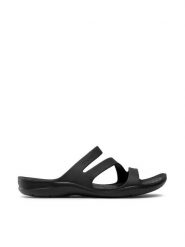 Crocs Klapki Swiftwater Sandal W 203998 Czarny. Czarne klapki Crocs, bez wzorów, z tworzywa sztucznego, bez obcasa, bez zapięcia. Za 129.99 zł.