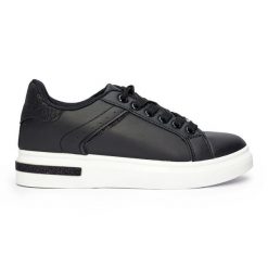 Czarne buty sportowe damskie. Czarne buty treningowe bez wzorów, bez zapięcia. Za 95.08 zł.
