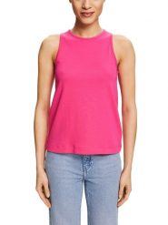 ESPRIT Top w kolorze różowym rozmiar: XL. Różowe topy Esprit, xl, bez wzorów, z bawełny, bez kołnierzyka, bez ramiączek. Za 35.18 zł.
