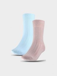 4F Skarpetki casual za kostkę (2-pack) damskie - multikolor 39-42. Skarpetki 4f, bez wzorów, z bawełny. W wyprzedaży za 39.99 zł.