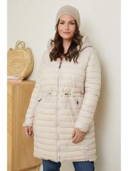 Curvy Lady Dwustronny płaszcz pikowany w kolorze beżowym rozmiar: 40/42. Brązowe płaszcze Curvy Lady, bez wzorów, klasyczne, bez kaptura. Za 132.05 zł.