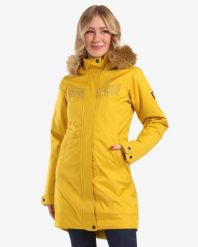 Płaszcz damski Kilpi Peru. Żółte płaszcze Kilpi, l, bez wzorów, z materiału, eleganckie, z kapturem. Za 435.50 zł.