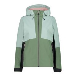 Kurtka przeciwdeszczowa z odpinanym kapturem damska CMP. Niebieskie kurtki przeciwdeszczowe CMP, bez wzorów, trekkingowe. Za 575.35 zł.