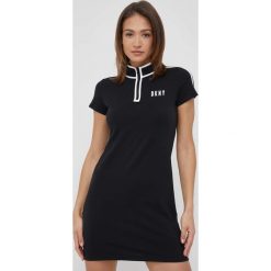 Dkny sukienka kolor czarny mini prosta. Czarne sukienki DKNY, na co dzień, l, bez wzorów, bez kołnierzyka, bez ramiączek, mini, proste. Za 349.99 zł.