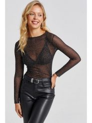 So You Bluzka w kolorze czarnym rozmiar: M. Czarne bluzki So You, m, bez wzorów, bez kołnierzyka, bez ramiączek. Za 100.99 zł.