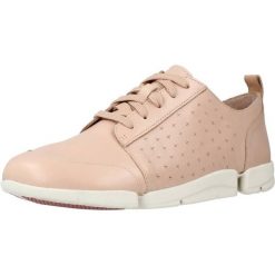 Buty CLARKS TriAmelia Edge Rose. Czerwone buty trekkingowe Clarks, ze skóry, bez zapięcia. Za 237.99 zł.