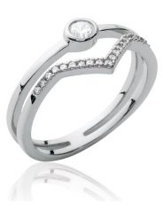 L'atelier précieux Srebrny pierścionek z cyrkonią rozmiar: 54. Szare pierścionki l'Atelier precieux, z cyrkonią, srebrne. Za 78.99 zł.