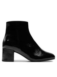 HÖGL Botki 8-134115 Czarny. Czarne botki Högl, bez wzorów, z lakierowanej skóry, bez obcasa, na słupku, bez zapięcia. Za 429.99 zł.
