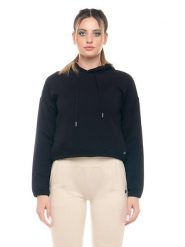 Bluza z kaptur na co dzień na siłownię. Czarne bluzy LEONE 1947 APPAREL, m, bez wzorów, bez ramiączek, z kapturem. Za 147.31 zł.