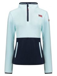 Geographical Norway Bluza polarowa "Touki" w kolorze granatowo-błękitnym rozmiar: XXL. Niebieskie bluzy bez kaptura Geographical Norway, xxl, bez wzorów, z polaru, bez kaptura. Za 83.81 zł.