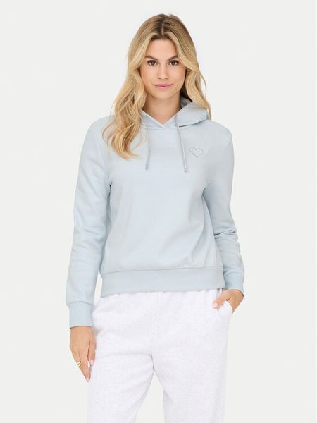 ONLY Bluza Noli 15312874 Błękitny Regular Fit. Niebieskie bluzy ONLY, xs, bez wzorów, z bawełny, bez ramiączek, bez kaptura. Za 169.99 zł.