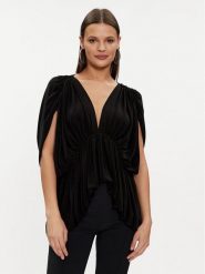 NORMA KAMALI Bluzka KK4226PL849001 Czarny Regular Fit. Czarne bluzki Norma Kamali, m, bez wzorów, z syntetyku, bez kołnierzyka, bez ramiączek. Za 759.99 zł.