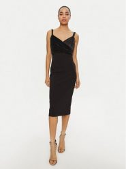 Rinascimento Sukienka koktajlowa CFC0019703002 Czarny Slim Fit. Czarne sukienki Rinascimento, m, bez wzorów, z syntetyku, wizytowe, bez kołnierzyka, bez ramiączek. Za 289.99 zł.