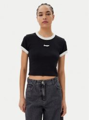 HUGO T-Shirt Dalia 50537476 Czarny Slim Fit. Czarne t-shirty Hugo, xs, bez wzorów, z bawełny, bez kołnierzyka, bez ramiączek. Za 169.99 zł.