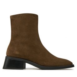 Botki Vagabond Shoemakers. Brązowe botki Vagabond Shoemakers, bez wzorów, bez obcasa, na słupku, bez zapięcia. Za 499.99 zł.