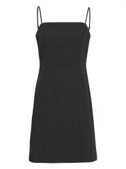 MOSS COPENHAGEN Sukienka "Naruma" w kolorze czarnym rozmiar: M. Czarne sukienki Moss Copenhagen, m, bez wzorów, bez kołnierzyka, bez ramiączek, mini. Za 145.60 zł.