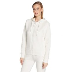 Bluza Damska Guess Biała - Elegancja i Komfort. Białe bluzy bez kaptura Guess, z aplikacjami, bez kaptura. Za 369.99 zł.
