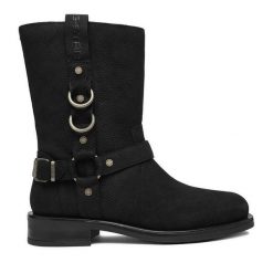 Botki G-Star Raw. Czarne botki G-Star Raw, bez wzorów, retro, bez obcasa, na płaskiej podeszwie, bez zapięcia. Za 369.99 zł.