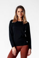 Koszulka treningowa bezszwowa damska z długim rękawem Dakota. Czarne t-shirty sportowe Make Us Strong, s, bez wzorów, z materiału, bez ramiączek, na fitness i siłownię. Za 124.99 zł.