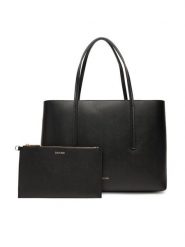 Calvin Klein Torebka Foil Logo Small Tote LV04F3275G Czarny. Czarne torebki klasyczne Calvin Klein, bez wzorów, ze skóry, bez dodatków. Za 479.99 zł.