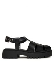 Steve Madden Sandały Market SM11003808 Czarny. Czarne sandały Steve Madden, bez wzorów, ze skóry, bez obcasa, na płaskiej podeszwie, bez zapięcia. Za 339.99 zł.