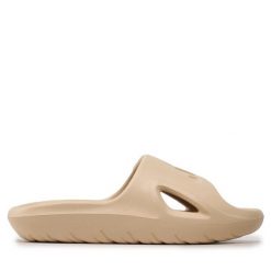 Klapki adidas. Brązowe klapki adidas, bez wzorów, sportowe, bez obcasa, bez zapięcia. Za 169.99 zł.