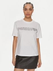 Patrizia Pepe T-Shirt 2M4389/J089-W103 Biały Regular Fit. Białe t-shirty Patrizia Pepe, m, bez wzorów, z bawełny, bez kołnierzyka, bez ramiączek. Za 259.99 zł.