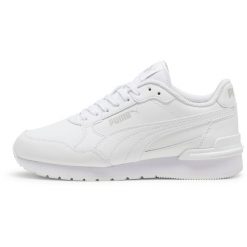 Buty na co dzień damskie Puma St Runner V4 Skóra. Białe buty sportowe lifestyle Puma, bez wzorów, z materiału, sportowe, bez zapięcia. Za 164.99 zł.