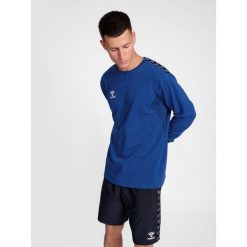 Bluza Hummel Authentic. Niebieskie bluzy bez kaptura Hummel, bez wzorów, bez kaptura, na fitness i siłownię. Za 217.50 zł.