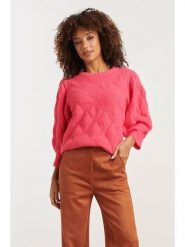 Smashed Lemon Sweter w kolorze różowym rozmiar: 3XL. Różowe swetry Smashed Lemon, xl, bez wzorów, z wełny, bez ramiączek. Za 136.45 zł.