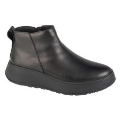 Buty FitFlop F-Mode GM2-090 czarne. Czarne botki bez wzorów, z gumy, bez obcasa, bez zapięcia. Za 679.05 zł.