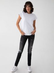 LTB Dżinsy "Molly M" - Slim fit - w kolorze antracytowym rozmiar: W34/L32. Czarne jeansy LTB, l, z aplikacjami, z podwyższonym stanem. Za 83.81 zł.