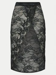 Guess Spódnica midi O4BD02 KCG40 Czarny Regular Fit. Czarne spódnice Guess, s, z aplikacjami, z syntetyku, midi. Za 99.99 zł.