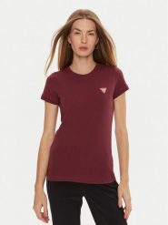 Guess T-Shirt W2YI44 J1314 Bordowy Regular Fit. Czerwone t-shirty Guess, s, z aplikacjami, z bawełny, bez kołnierzyka, bez ramiączek. Za 109.99 zł.