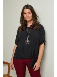 Curvy Lady Bluzka w kolorze czarnym rozmiar: 44/46. Czarne bluzki Curvy Lady, bez wzorów, klasyczne, bez kołnierzyka, bez ramiączek. Za 83.03 zł.