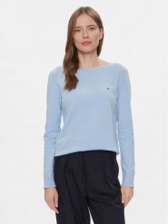 Tommy Hilfiger Sweter WW0WW40099 Błękitny Regular Fit. Niebieskie swetry Tommy Hilfiger, m, bez wzorów, z syntetyku, bez ramiączek. Za 279.99 zł.