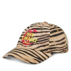 Czapka z daszkiem Just Cavalli. Brązowe czapki z daszkiem Just Cavalli, bez wzorów. Za 209.99 zł.