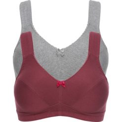 Biustonosz bez fiszbinów (2 szt.), bawełna organiczna bonprix szary melanż + jeżynowy. Biustonosze marki bonprix. Za 59.98 zł.