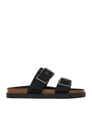 DeeZee Klapki CEO-HSCB25230318-2 Czarny. Czarne klapki DeeZee, bez wzorów, z materiału, bez obcasa, bez zapięcia. Za 139.99 zł.