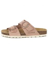 BABUNKERS Family Skórzane klapki w kolorze jasnoróżowym rozmiar: 36. Różowe klapki BABUNKERS Family, bez wzorów, klasyczne, z otwartym noskiem, bez obcasa, bez zapięcia. Za 165.99 zł.