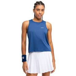 Damski podkoszulek tenisowy tank top sport.tennis Siroko Match Blue. Niebieskie topy SIROKO, bez wzorów, z tkaniny, sportowe, bez kołnierzyka, bez ramiączek. Za 126.00 zł.