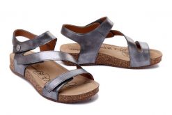 JOSEF SEIBEL 78519 38 700 Tonga 25 anthrazit, sandały damskie. Szare sandały Josef Seibel, bez wzorów, ze skóry, bez obcasa, bez zapięcia. Za 359.90 zł.