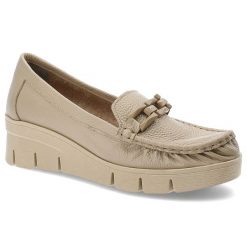 Beżowe Modne Półbuty Armodo Stylowe Obuwie Damskie. Brązowe buty treningowe Armodo, bez wzorów, z jeansu, eleganckie, bez obcasa, na koturnie. Za 341.99 zł.