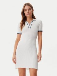Guess Sukienka dzianinowa W5GK84Z3L10 Biały Regular Fit. Białe sukienki Guess, l, z aplikacjami, z dzianiny, bez kołnierzyka, bez ramiączek. Za 329.99 zł.