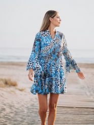Isla Bonita by SIGRIS Sukienka w kolorze niebieskim rozmiar: XL. Niebieskie sukienki Isla Bonita by SIGRIS, na co dzień, xl, bez wzorów, z bawełny, bez kołnierzyka, bez ramiączek, midi, proste. Za 92.42 zł.