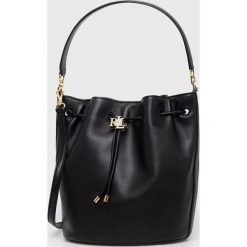 Lauren Ralph Lauren torebka skórzana kolor czarny. Czarne torebki klasyczne Lauren Ralph Lauren, bez wzorów, na ramię, bez dodatków. Za 1,759.90 zł.